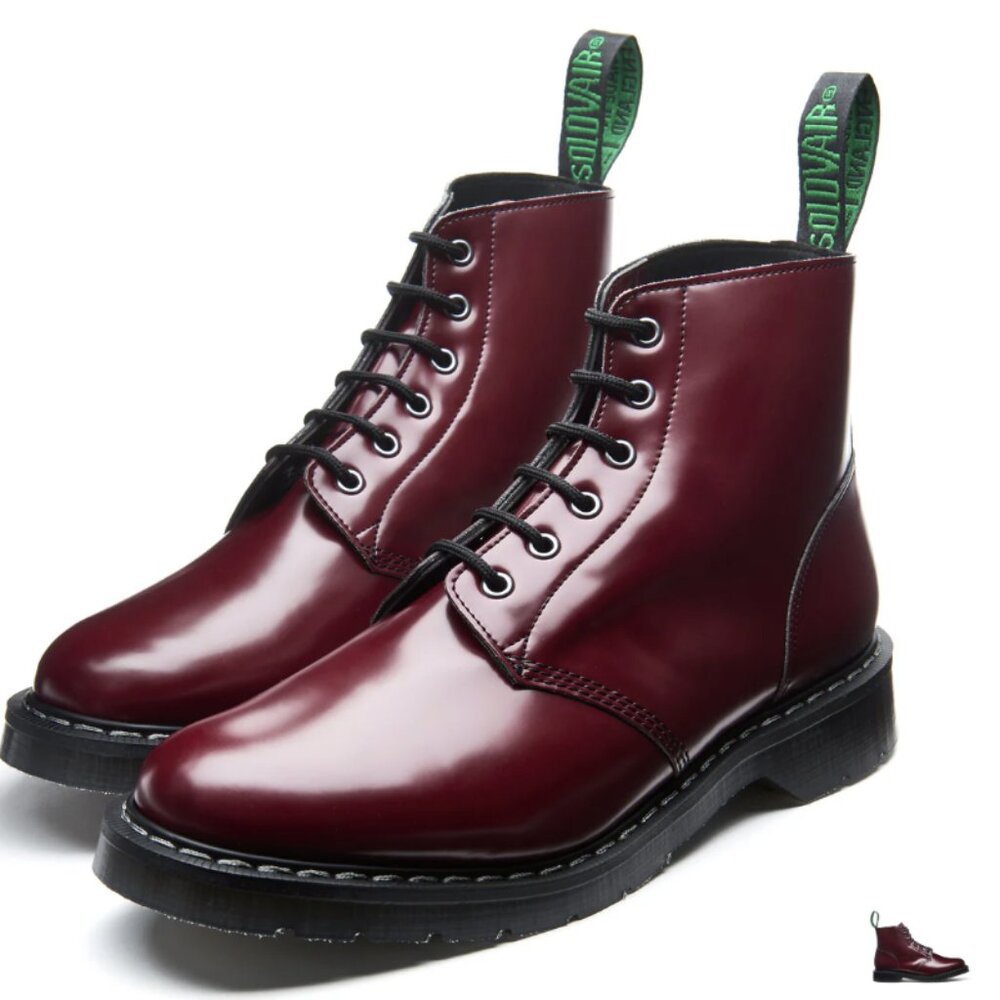 Solovair Merlot Vegan 6 Eye Astronaut Boot, Merlot, Size US 12.5